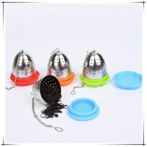 Silikonetone infuser Løs te infuser Filter Morsom nyhetskake med saucer silikon og rustfritt stål Leaf te infuser